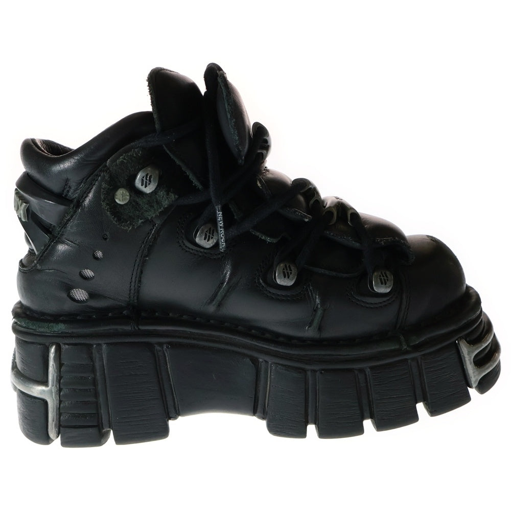 NEW ROCK(ニューロック) AMKLE BOOT アンクルレザーブーツ M-106-S1 ブラック レディース