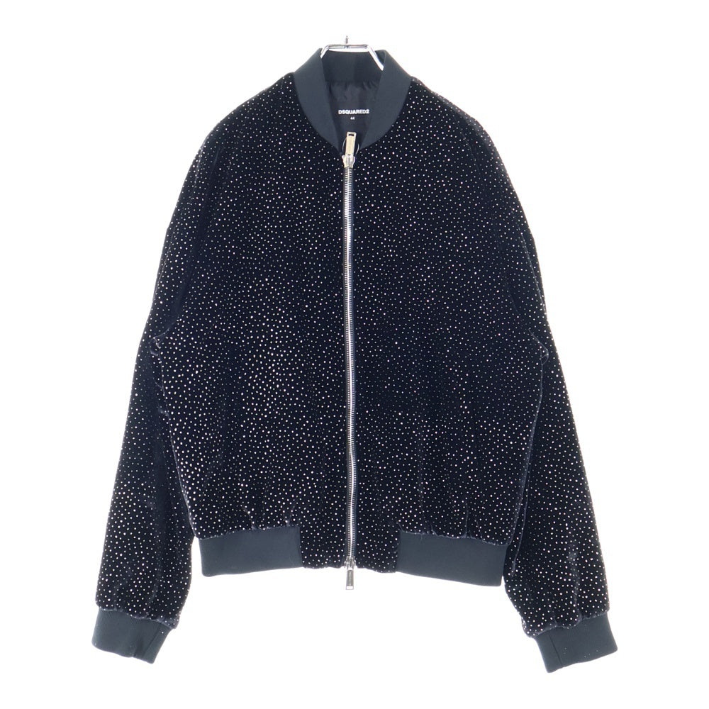 DSQUARED2(ディースクエアード) ラインストーン装飾 ボンバージャケット ブラック S74AM1369