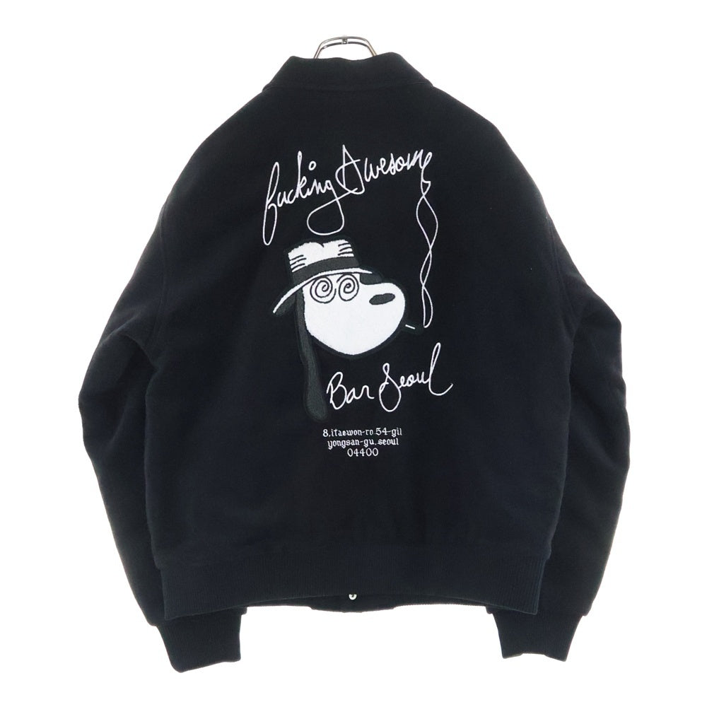 FUCKING AWESOME(ファッキンオーサム) Korea Bar Varsity Jacket コリアバー ヴァーシティージャケット ブラック