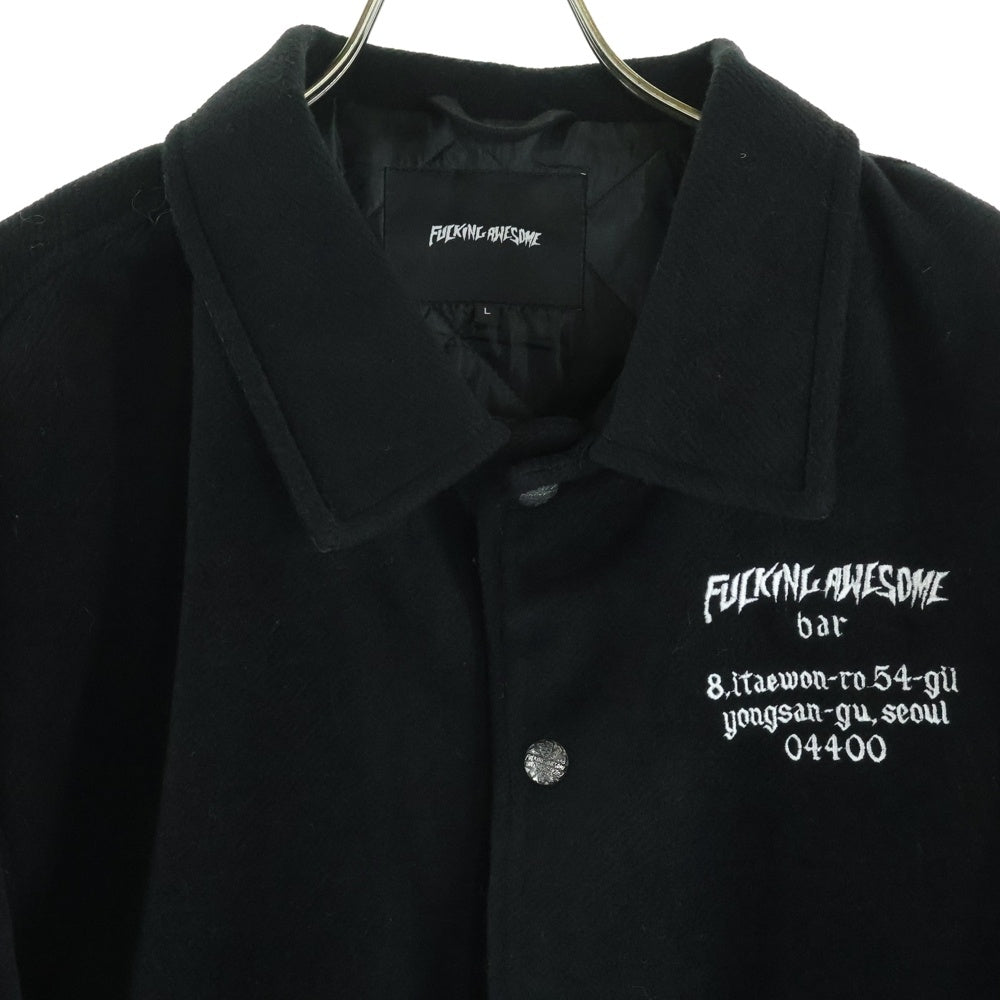 FUCKING AWESOME(ファッキンオーサム) Korea Bar Varsity Jacket コリアバー ヴァーシティージャケット ブラック
