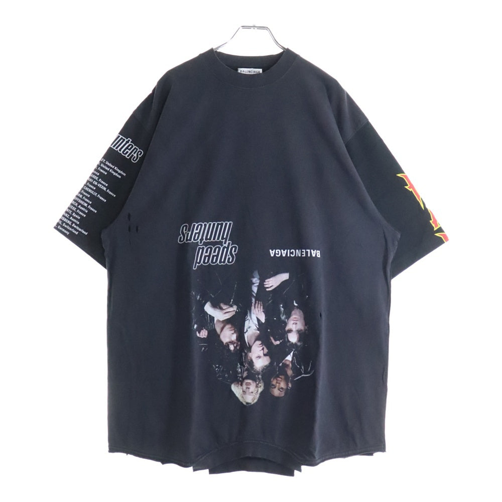 BALENCIAGA(バレンシアガ) 22SS Speed Hunter Upside Down Oversized Tee スピードハンターアップサイドダウンオーバーサイズ半袖Tシャツ ブラック 698811 TMVC9