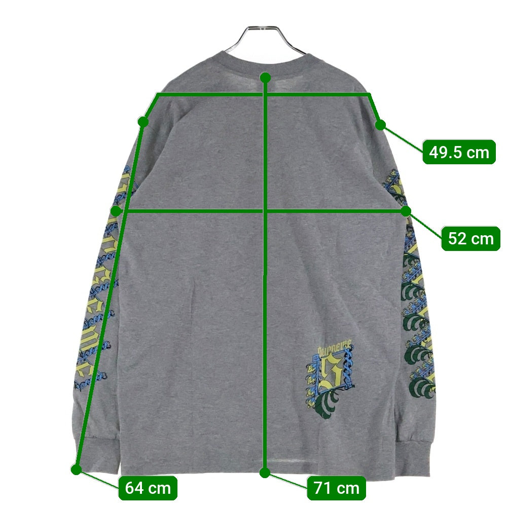 SUPREME(シュプリーム) 24AW Strawberries L/S Tee ストロベリー プリント長袖Tシャツ カットソー グレー