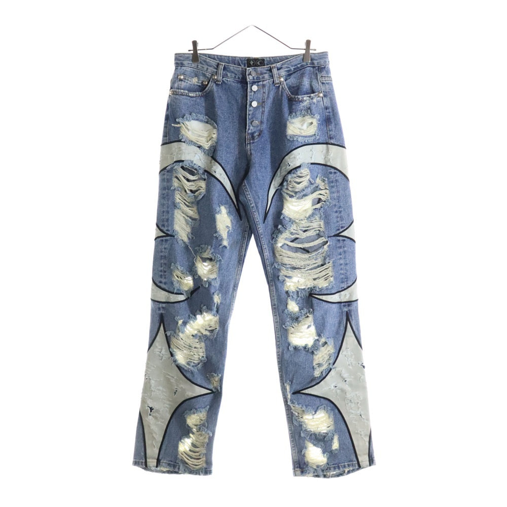 THUG CLUB(サグクラブ) 24AWダメージ加工トライバルデニムパンツ