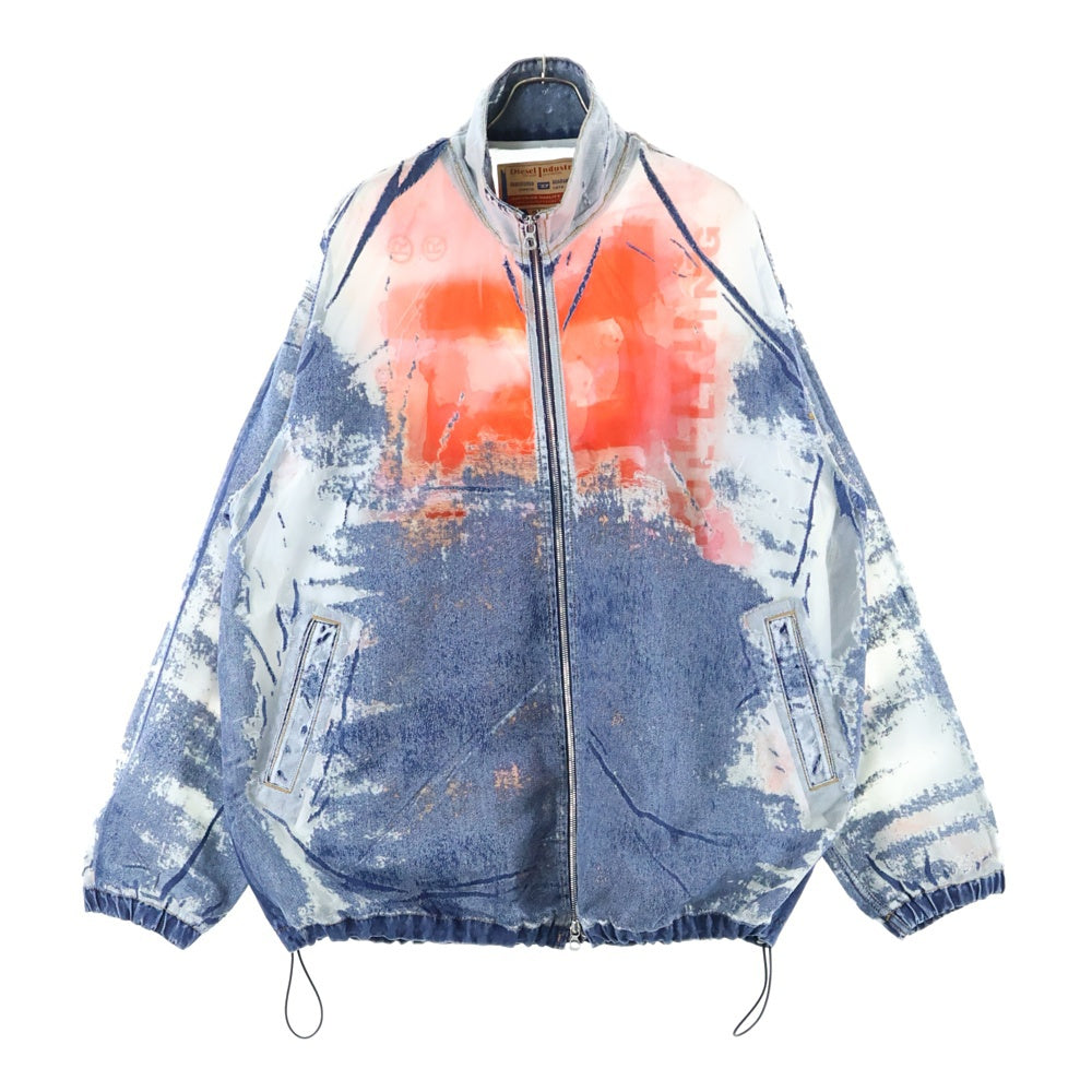 DIESEL(ディーゼル) 24SS D-Krap-Fse シースルーデニムブルゾン ジャケット マルチカラー A13640