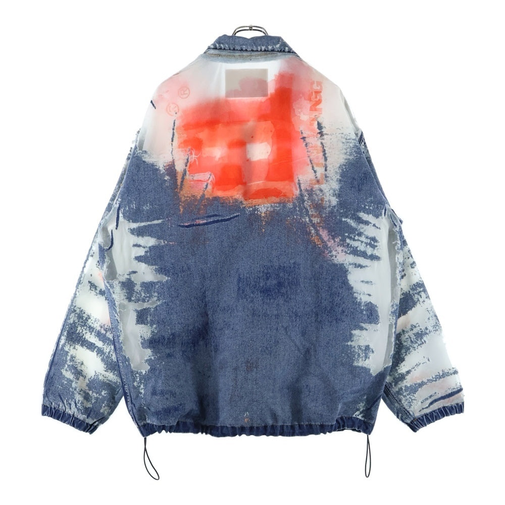 DIESEL(ディーゼル) 24SS D-Krap-Fse シースルーデニムブルゾン ジャケット マルチカラー A13640