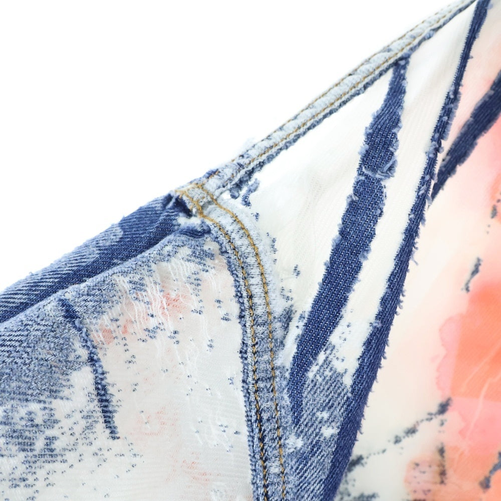 DIESEL(ディーゼル) 24SS D-Krap-Fse シースルーデニムブルゾン ジャケット マルチカラー A13640