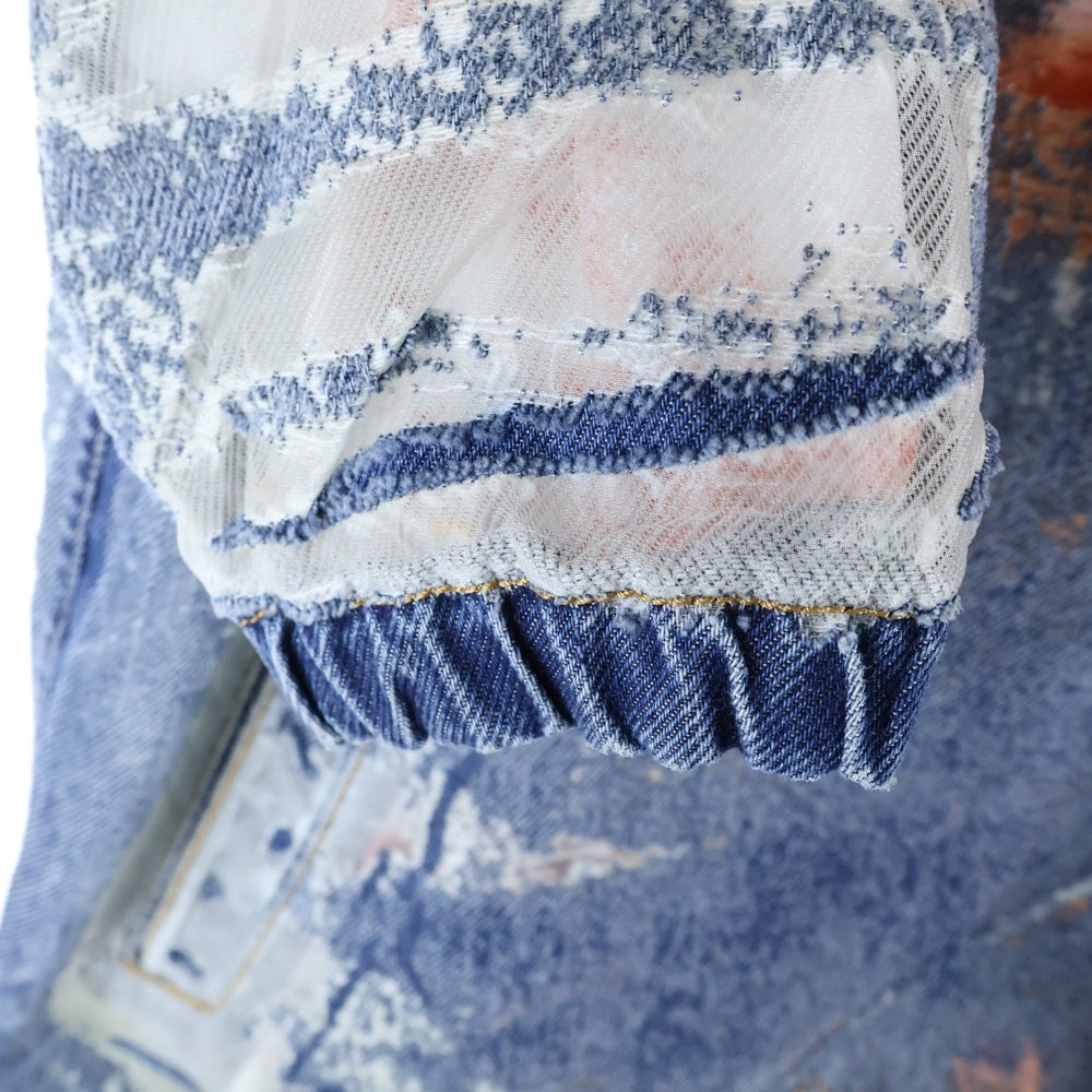 DIESEL(ディーゼル) 24SS D-Krap-Fse シースルーデニムブルゾン ジャケット マルチカラー A13640