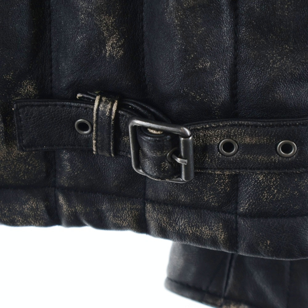 DIESEL(ディーゼル) L-Albert ペイント加工2WAYレザージャケット ブラック A15865