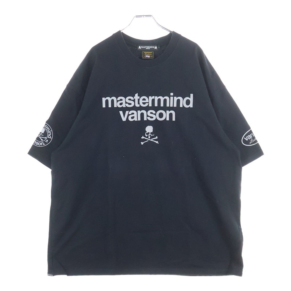 mastermind JAPAN(マスターマインドジャパン) ×VANSON ヴァンソン ボーンリフレクタープリント 半袖Tシャツ(厚手) カットソー ブラック MW24C13-TS102