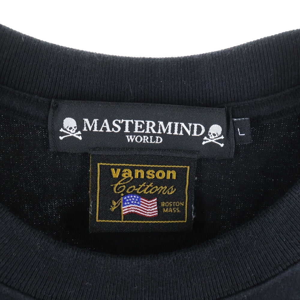 mastermind JAPAN(マスターマインドジャパン) ×VANSON ヴァンソン ボーンリフレクタープリント 半袖Tシャツ(厚手) カットソー ブラック MW24C13-TS102