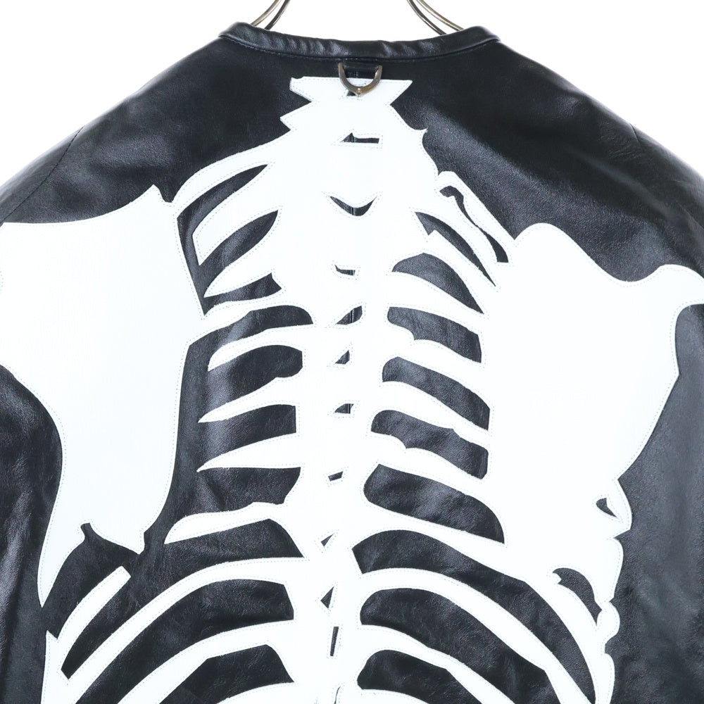 mastermind JAPAN(マスターマインドジャパン) ×VANSON LEATHER JACKET BONE ヴァンソン ボーンレザージャケット ブラック/ホワイト MW24C13ーBL100