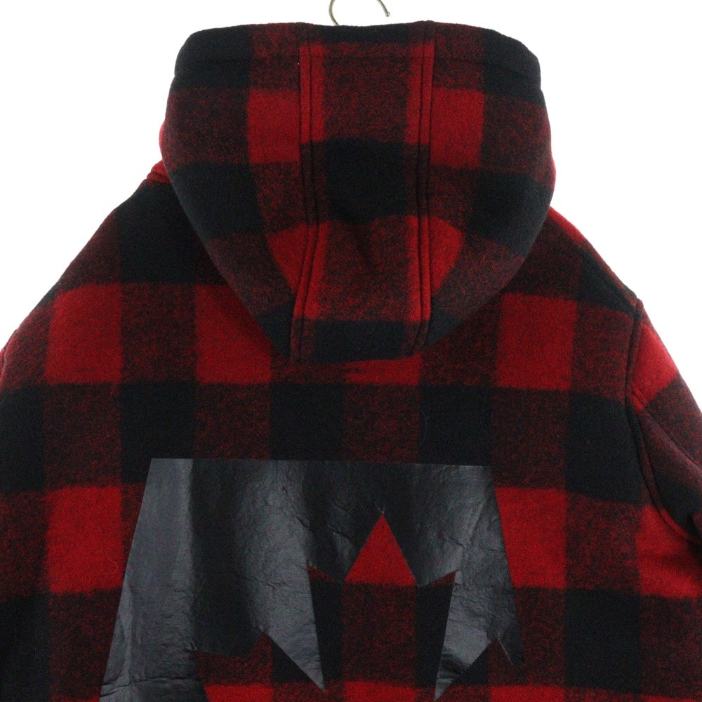 DSQUARED2(ディースクエアード) Canada Check Bomber バックプリント チェック柄 フーディーボンバージャケット レッド/ブラック S74AM1186
