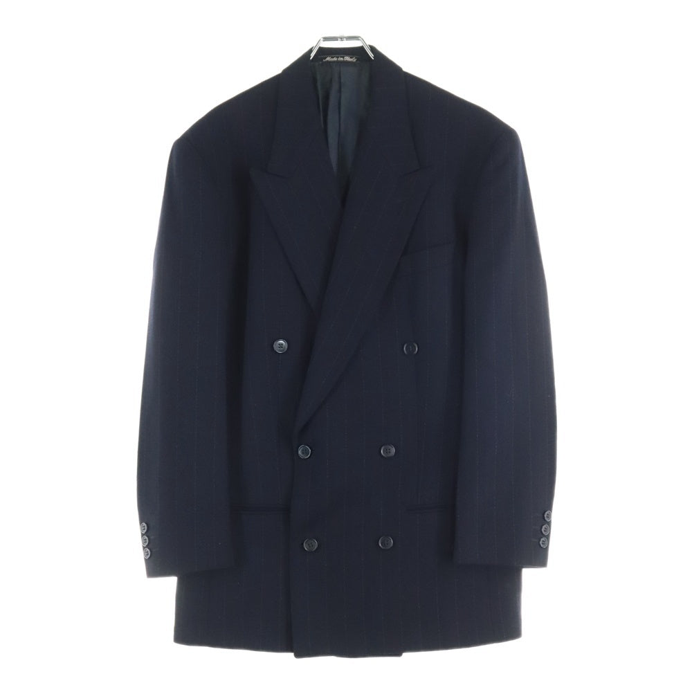 GIORGIO ARMANI(ジョルジオアルマーニ) ストライプ ウールダブルテーラードジャケット ブラック
