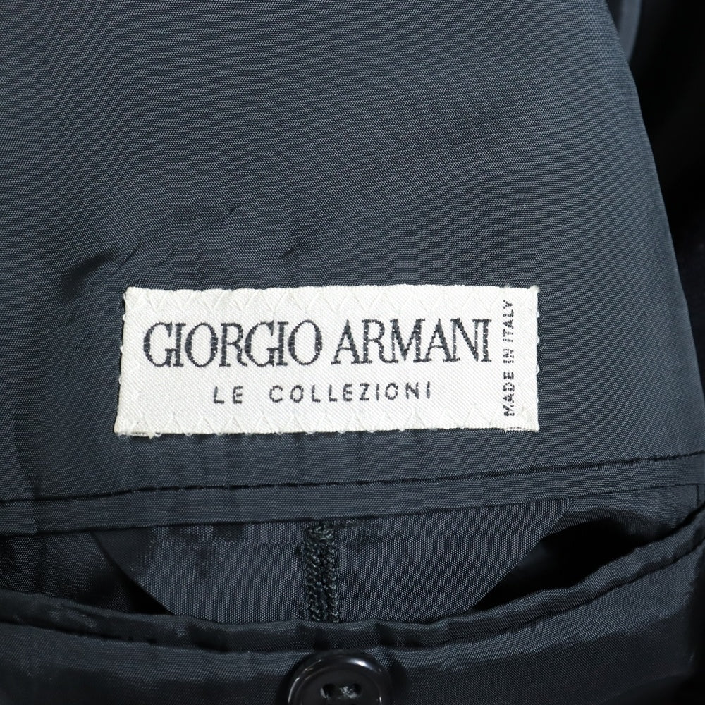 GIORGIO ARMANI(ジョルジオアルマーニ) ストライプ ウールダブルテーラードジャケット ブラック