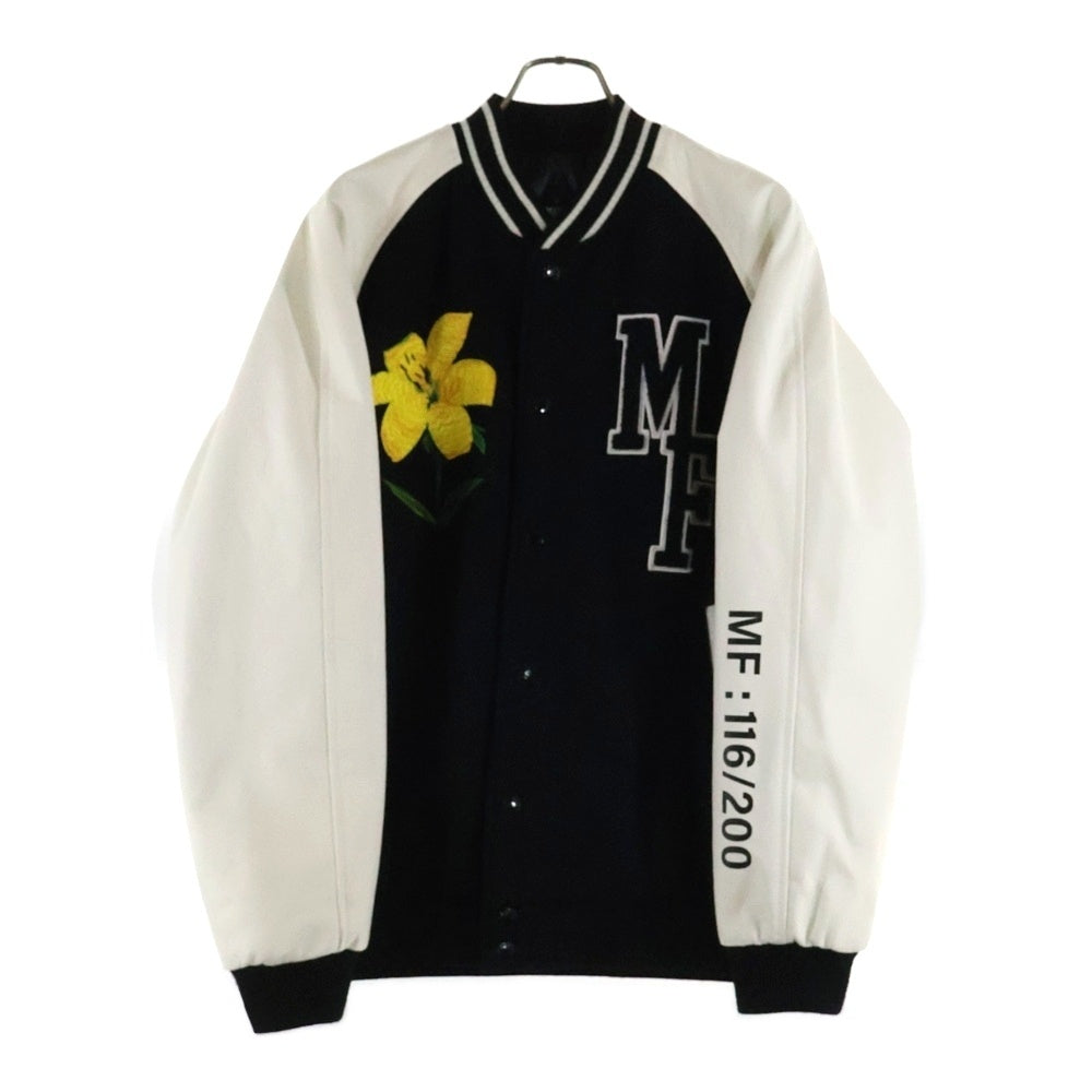 MONCLER(モンクレール) 23AW ×FRGMT CELSIA GUIBBOTTO フラグメント セルシア フラワーエンブロイダリー 袖レザー ダウン ボンバージャケット スタジャン I209U1A00007