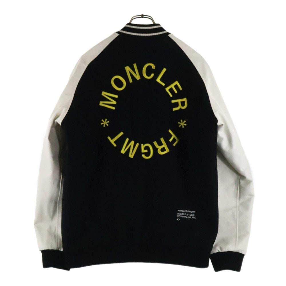 MONCLER(モンクレール) 23AW ×FRGMT CELSIA GUIBBOTTO フラグメント セルシア フラワーエンブロイダリー 袖レザー ダウン ボンバージャケット スタジャン I209U1A00007