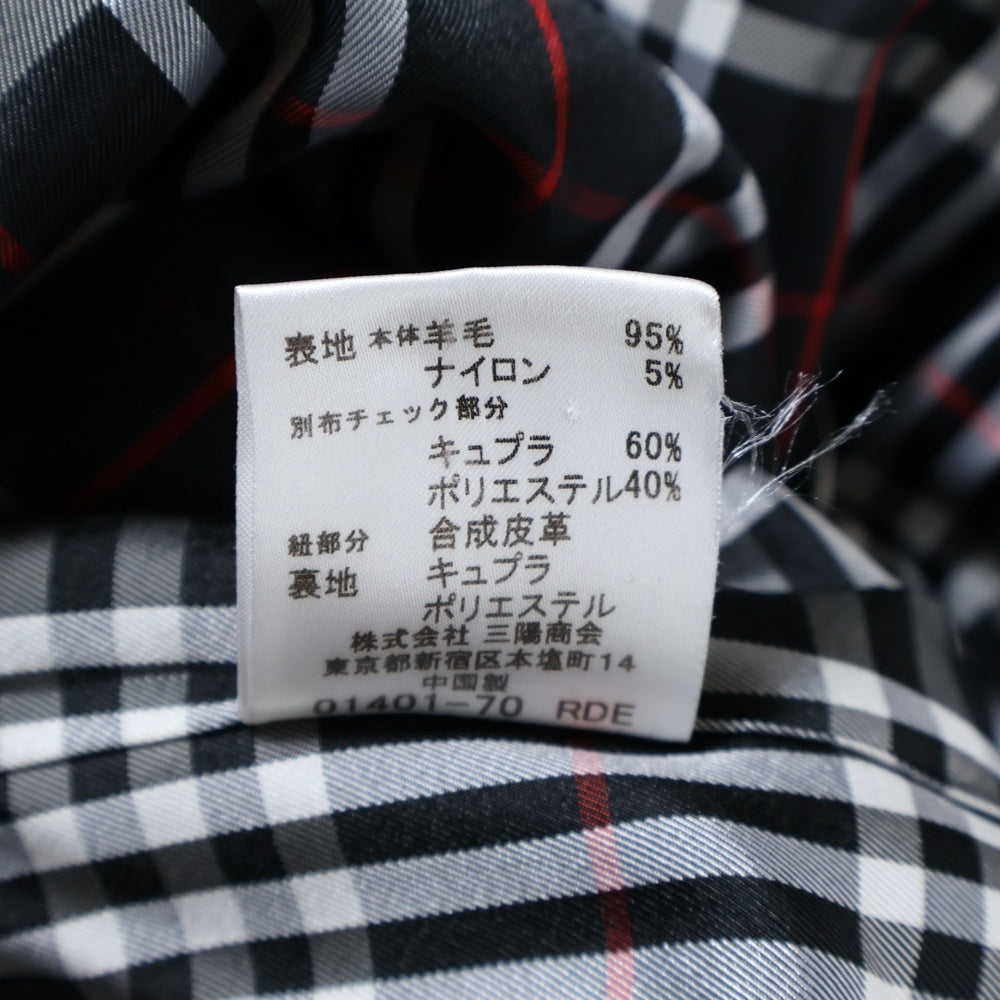BURBERRY BLACK LABEL(バーバリー ブラックレーベル) ダッフルコート ウール 裏地チェック ブラック BMP94-720-09