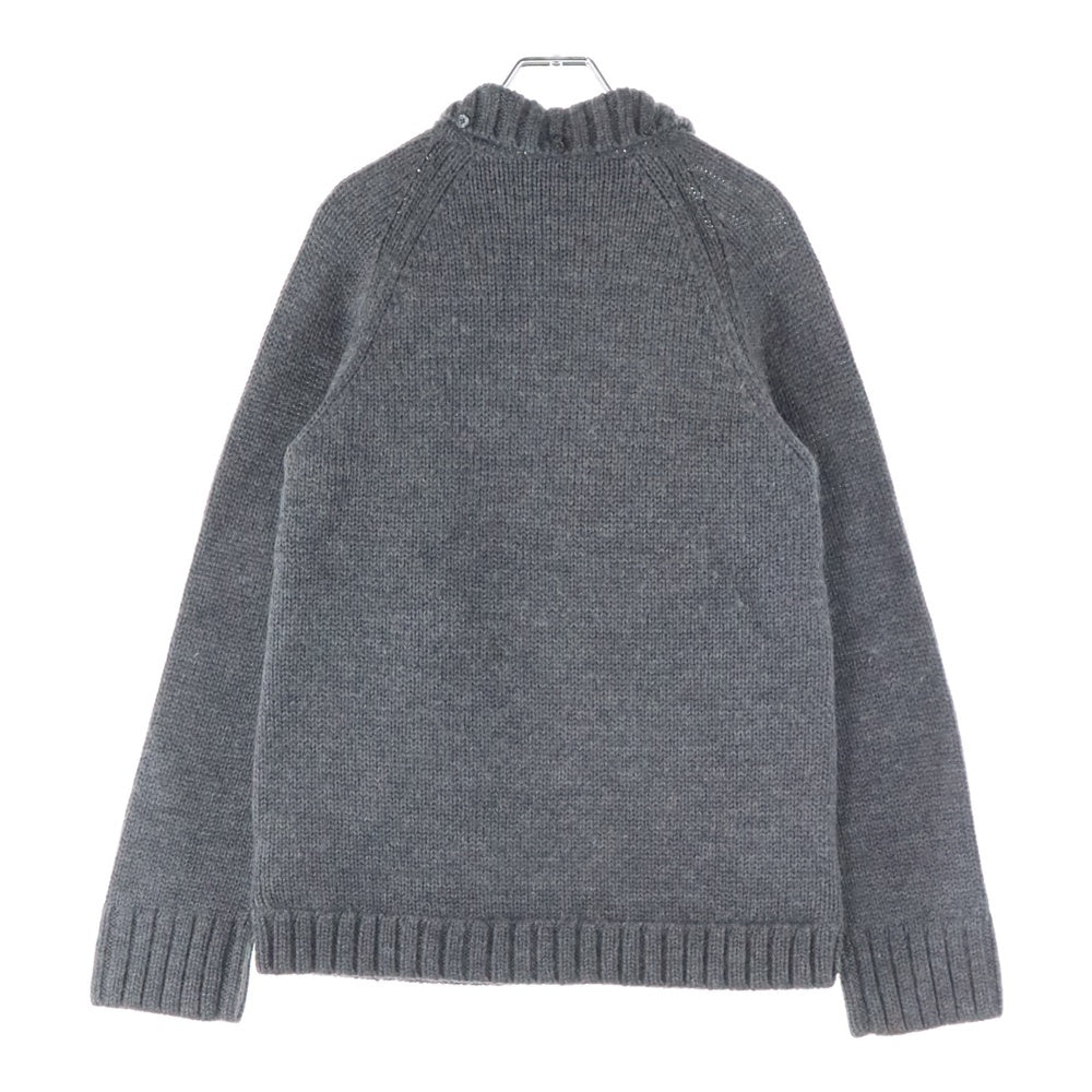 BURBERRY BLACK LABEL(バーバリー ブラックレーベル) ニットブルゾン ウールジャケット 裏地チェック グレー BMT34-320-07