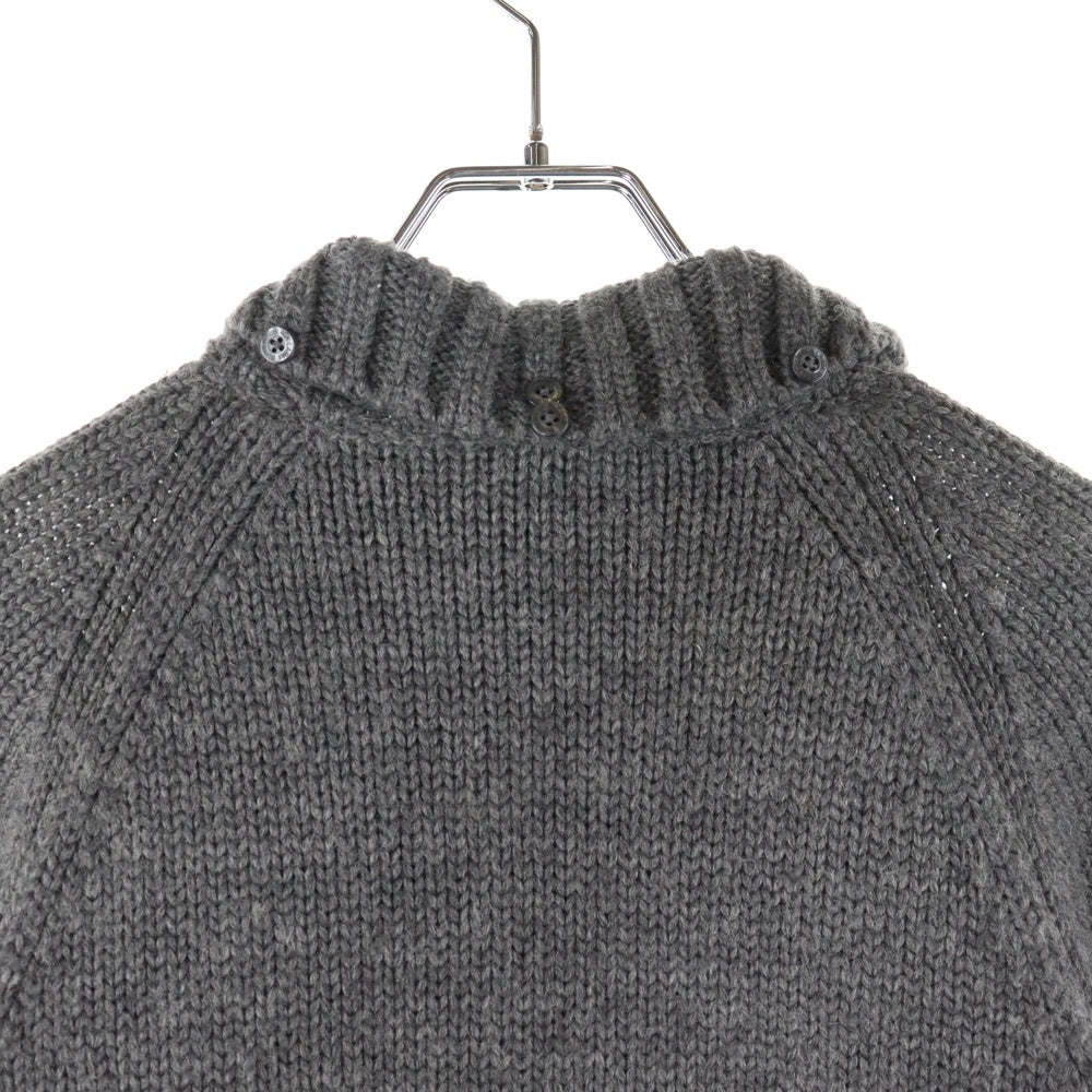 BURBERRY BLACK LABEL(バーバリー ブラックレーベル) ニットブルゾン ウールジャケット 裏地チェック グレー BMT34-320-07