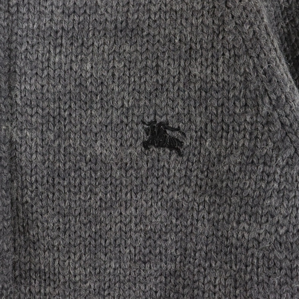 BURBERRY BLACK LABEL(バーバリー ブラックレーベル) ニットブルゾン ウールジャケット 裏地チェック グレー BMT34-320-07