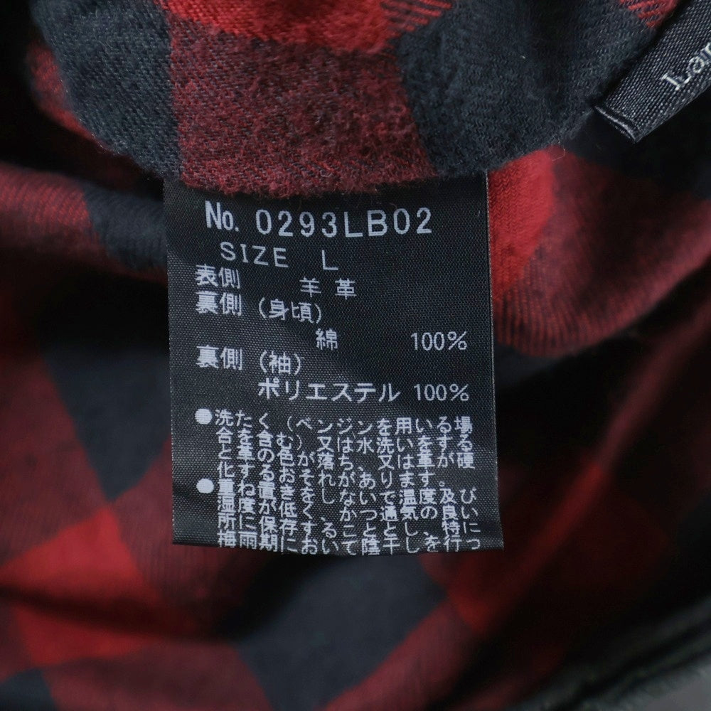 HYSTERIC GLAMOUR(ヒステリックグラマー) ダブルライダースレザージャケット 羊革 ブルゾン ブラック 0293LB02