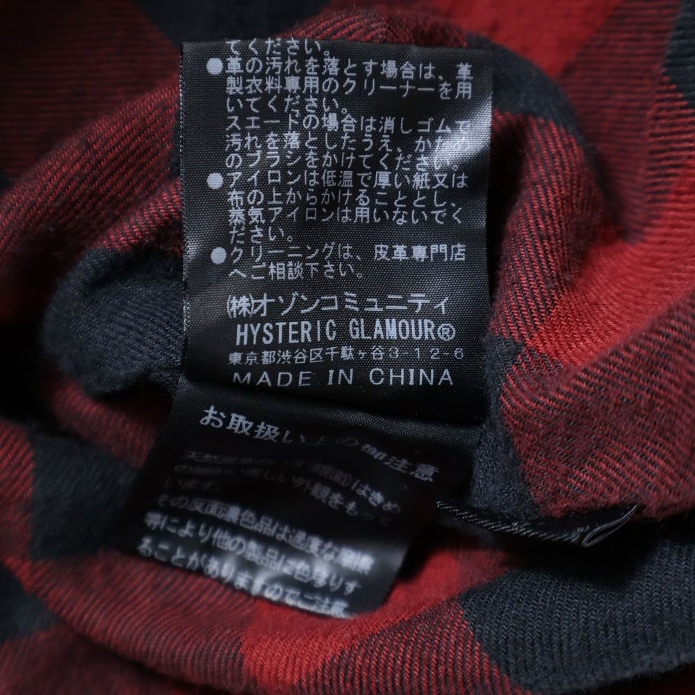 HYSTERIC GLAMOUR(ヒステリックグラマー) ダブルライダースレザージャケット 羊革 ブルゾン ブラック 0293LB02