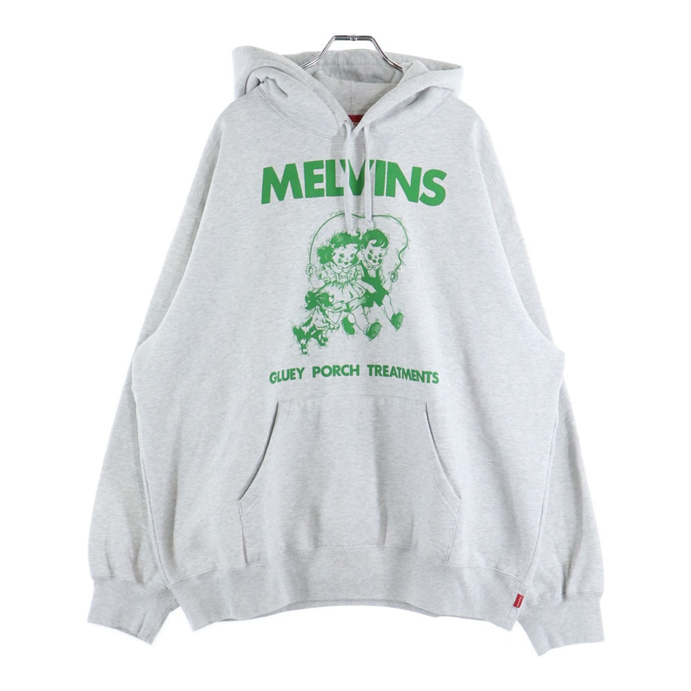 SUPREME(シュプリーム) 24SS Melvins Hooded Sweatshirt メルヴィンス プリント スウェットプルオーバーパーカー フーディー グレー