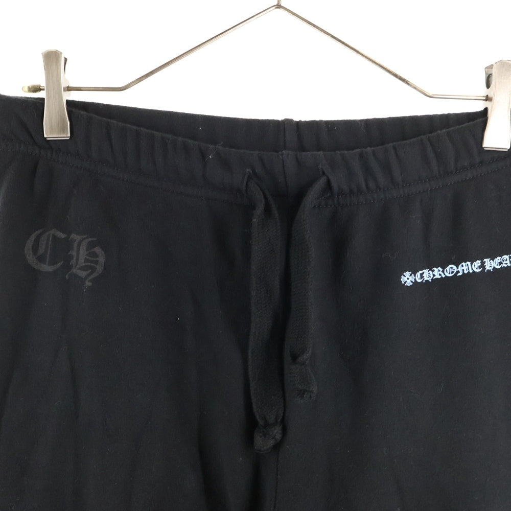 CHROME HEARTS(クロムハーツ) SWEAT PANTS サイドロゴプリントロングパンツ ブラック/ブルー