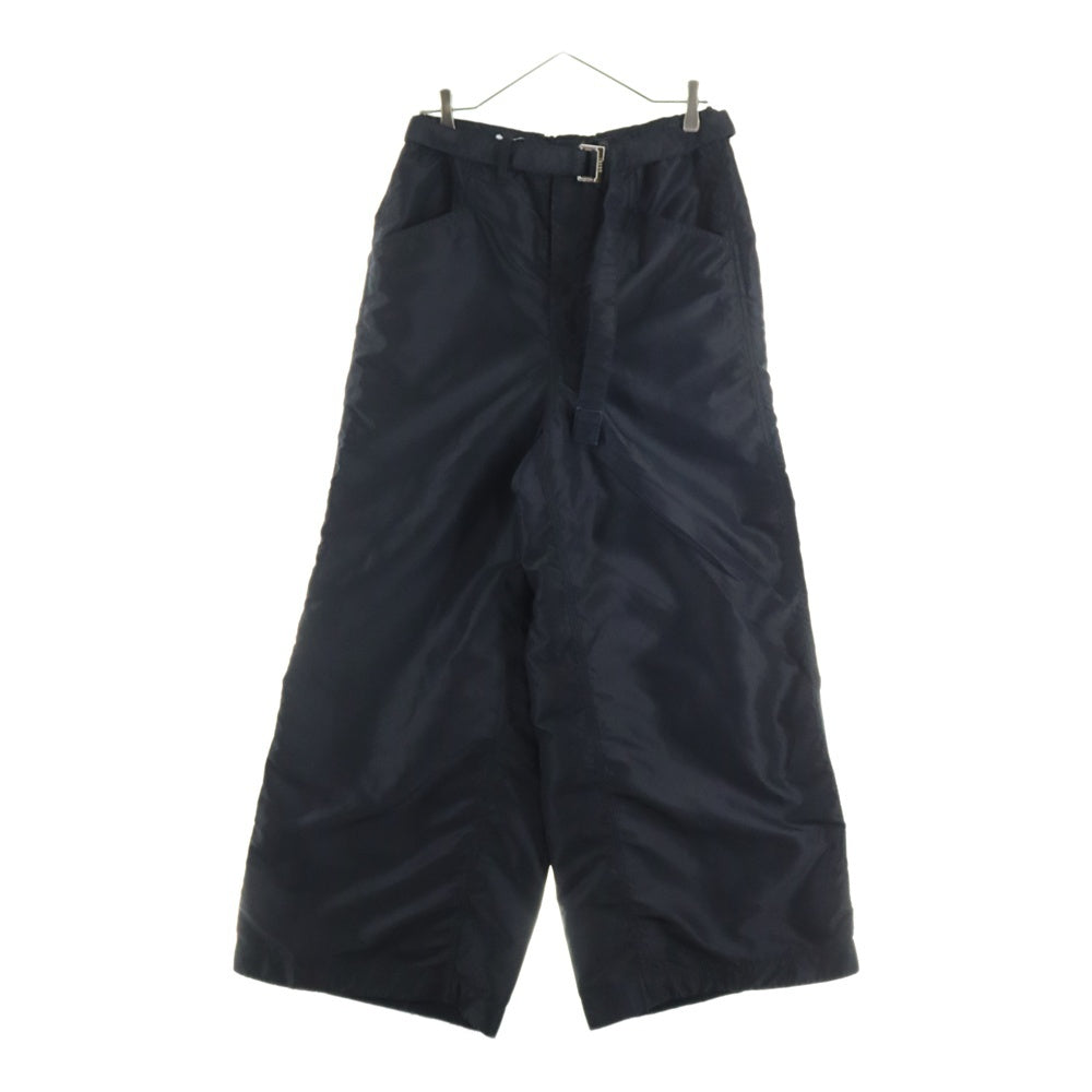 Sacai(サカイ) 24AW Nylon Twill Pants ナイロンワイドパンツ トラウザー ブラック 24-03451M