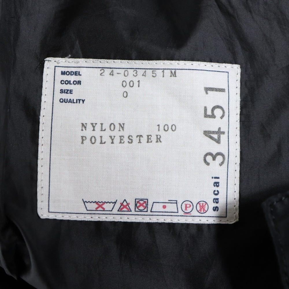 Sacai(サカイ) 24AW Nylon Twill Pants ナイロンワイドパンツ トラウザー ブラック 24-03451M