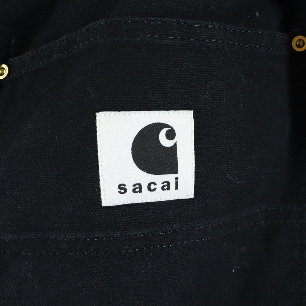 Sacai(サカイ) 23AW ×Carhartt WIP Canvas Pants カーハート キャンバスペインターパンツ ブラック 23-0555S