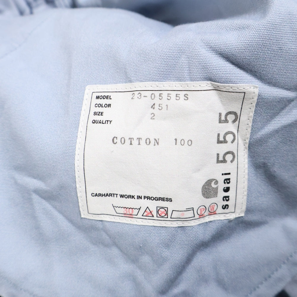 Sacai(サカイ) 23AW ×Carhartt WIP Canvas Pants カーハート キャンバスペインターパンツ ライトブルー 23-0555S