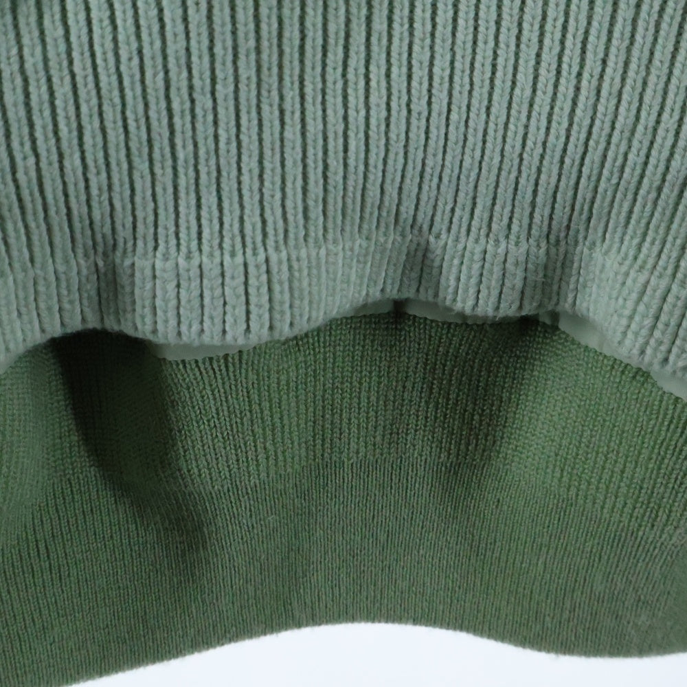 Sacai(サカイ) 24AW Gonz Multi Patch Nylon Twill Knit Cardigan ゴンズマルチパッチナイロン切替カーディガン ニットウェア ライムグリーン 24-03549M
