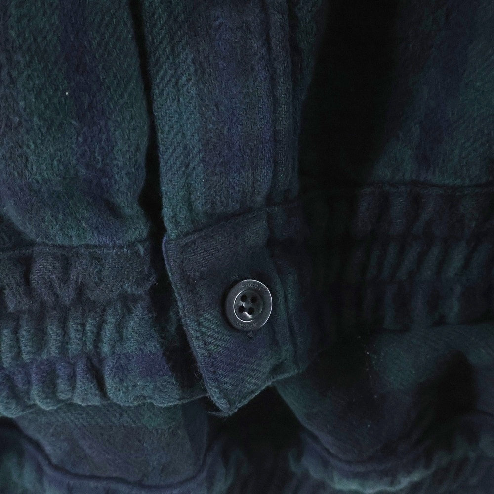 Sacai(サカイ) 24AW Gonz Multi Patch Plaid Hoodie レイヤード ナイロン切替 フーテッドフランネルシャツ グリーン調 24-03548M