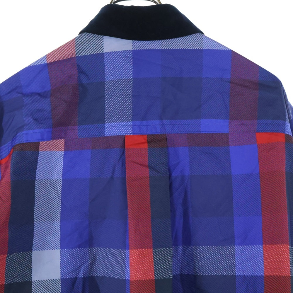 Sacai(サカイ) 22AW Plaid Layered Shirt レイヤード ダブルスリーブチェック長袖シャツ ブルー/レッド 22-02837M
