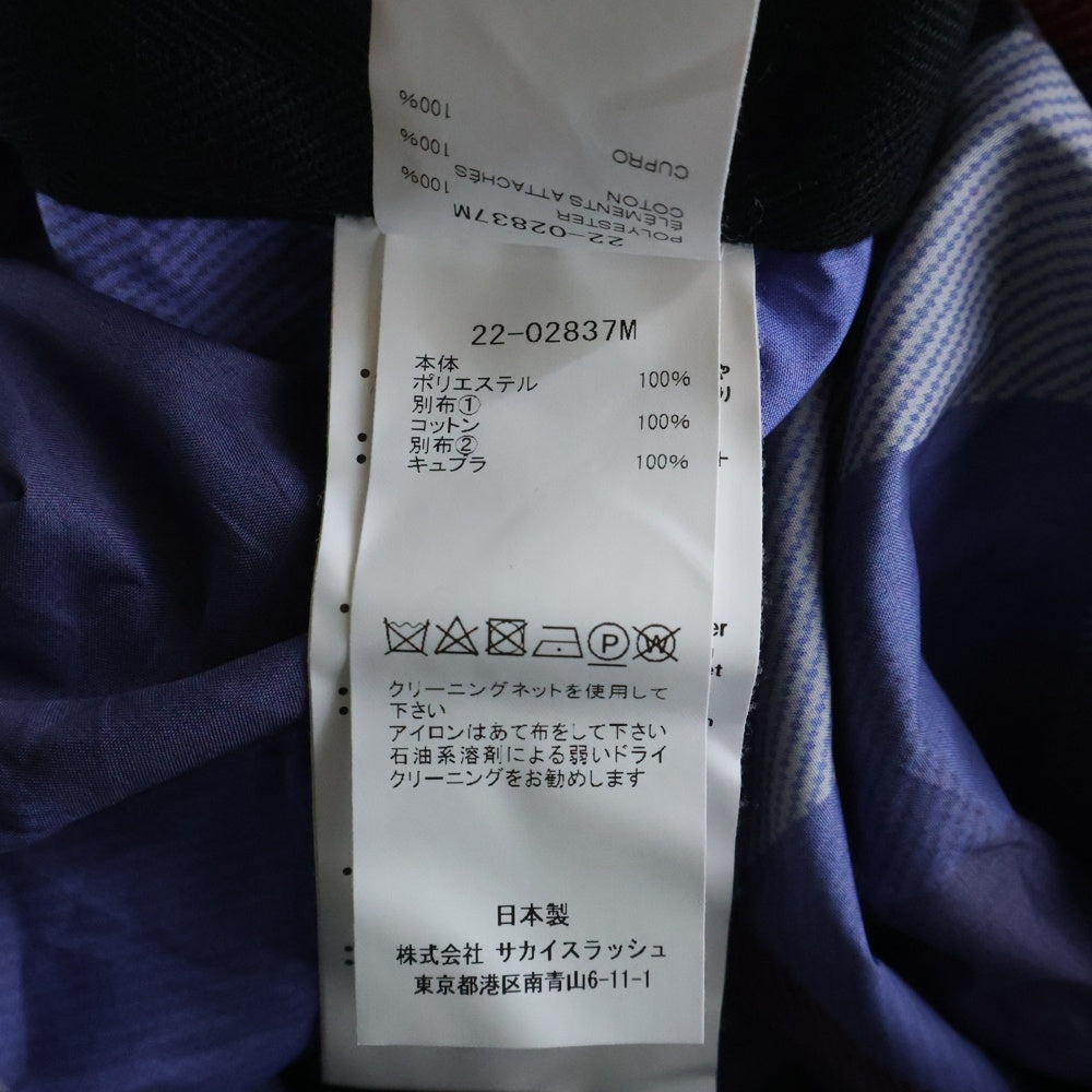 Sacai(サカイ) 22AW Plaid Layered Shirt レイヤード ダブルスリーブチェック長袖シャツ ブルー/レッド 22-02837M