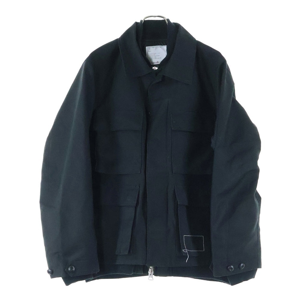 Sacai(サカイ) 25SS ×WTAPS Cotton Back Satin Jacket 02 ダブルタップス コットンバックサテンジャケット02 ミリタリージャケット ブラック 25-03694M