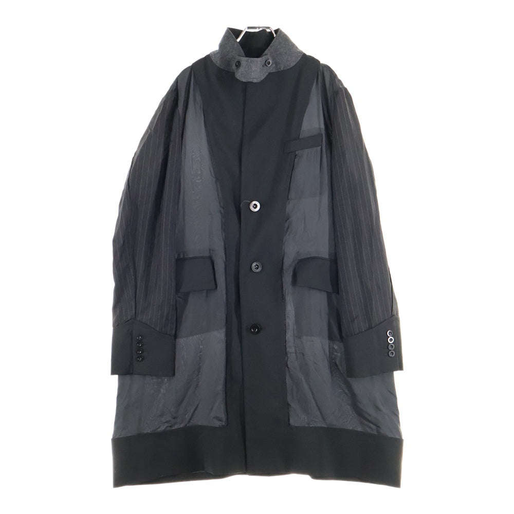 Sacai(サカイ) 21SS Suiting Coat スイッチングコート アウター ブラック 21-02455M