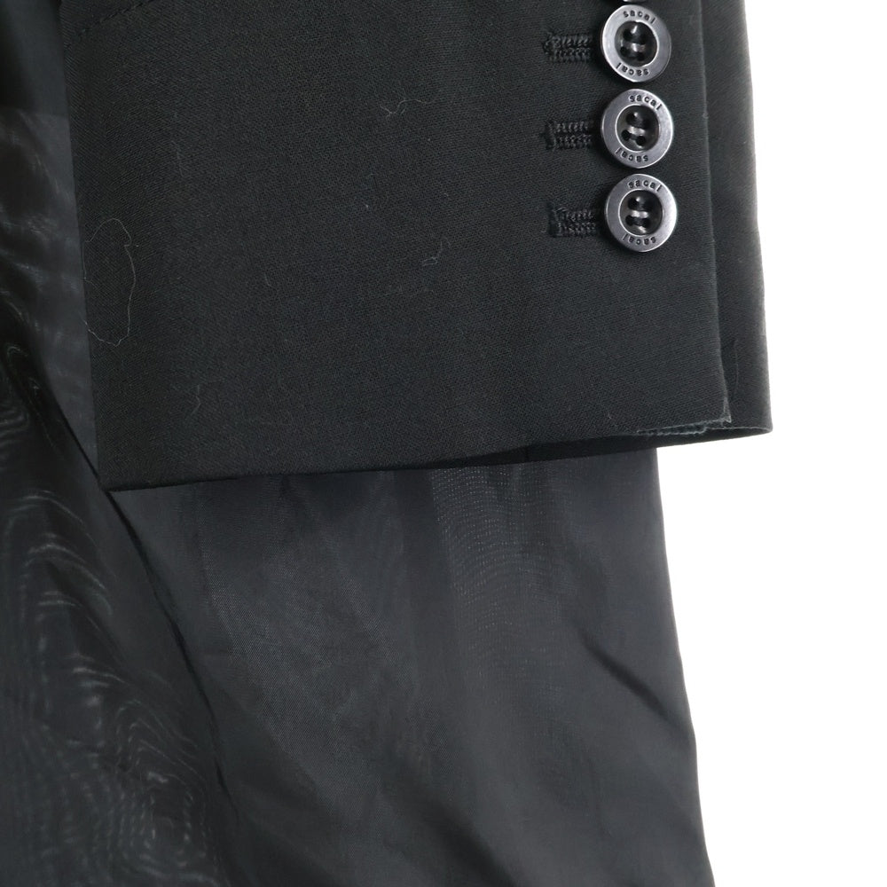 Sacai(サカイ) 21SS Suiting Coat スイッチングコート アウター ブラック 21-02455M