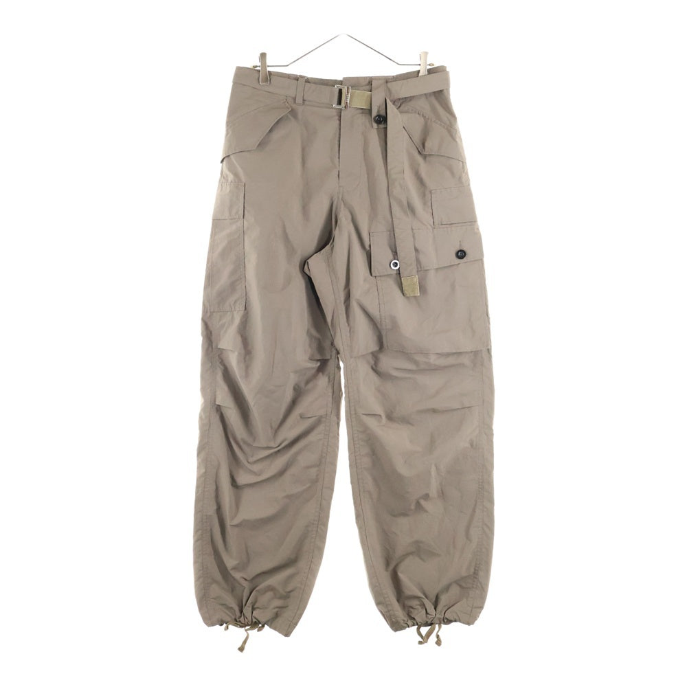 Sacai(サカイ) 23AW Matte Taffeta Pants ベルテッドサルエルパンツ ブラウン 23-03142M