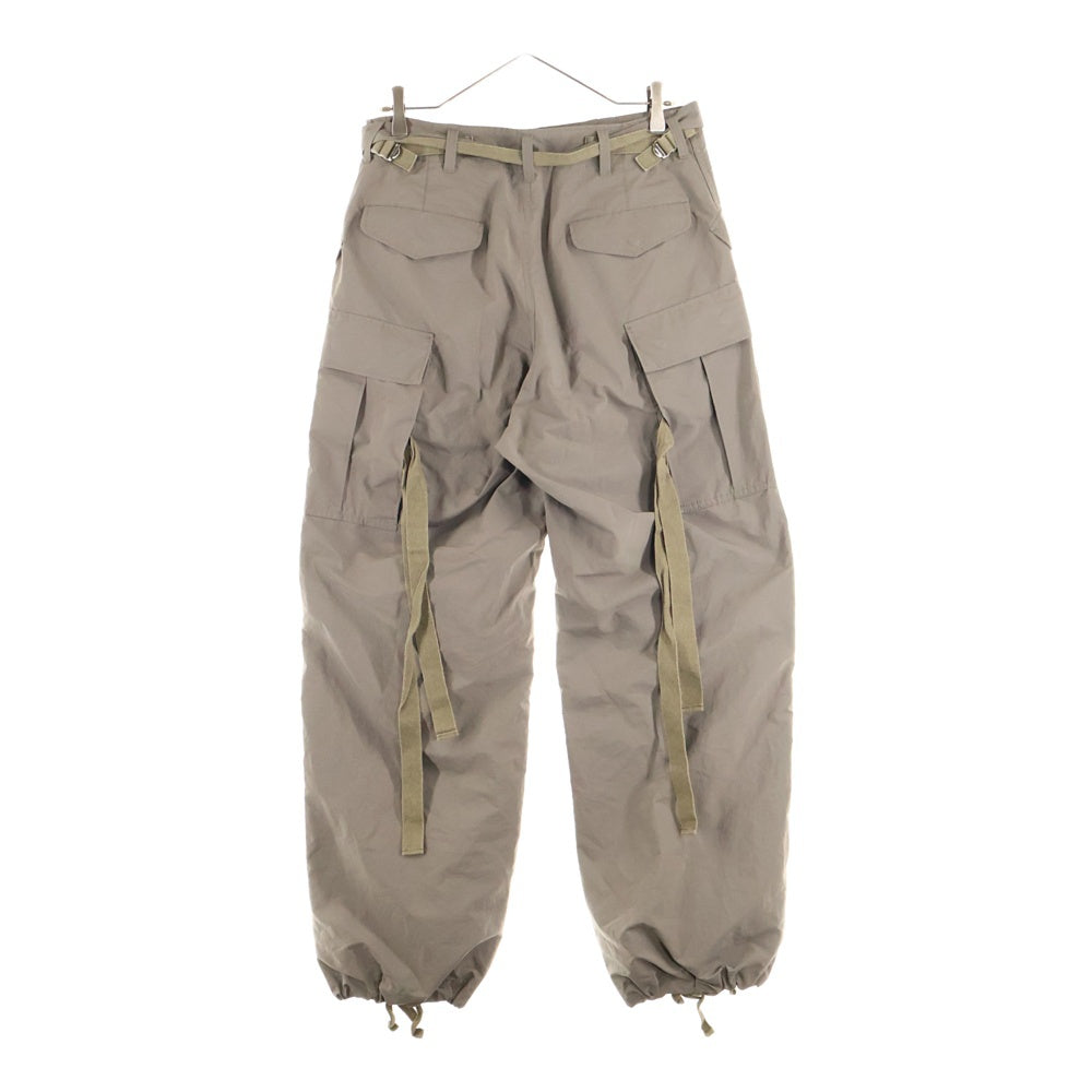 Sacai(サカイ) 23AW Matte Taffeta Pants ベルテッドサルエルパンツ ブラウン 23-03142M