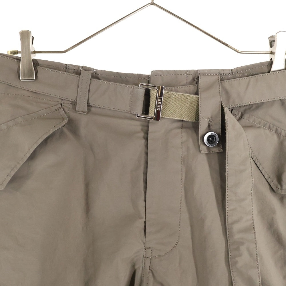 Sacai(サカイ) 23AW Matte Taffeta Pants ベルテッドサルエルパンツ ブラウン 23-03142M