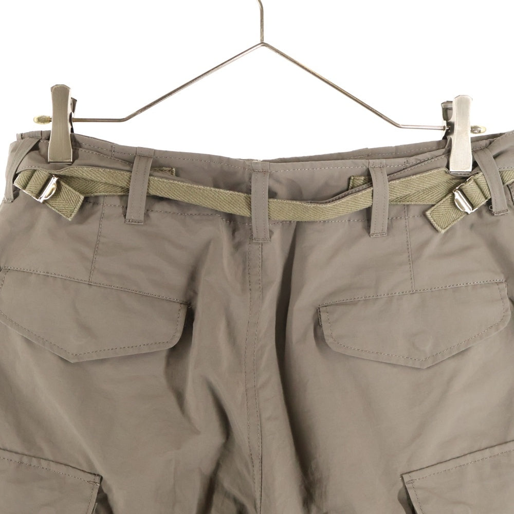 Sacai(サカイ) 23AW Matte Taffeta Pants ベルテッドサルエルパンツ ブラウン 23-03142M