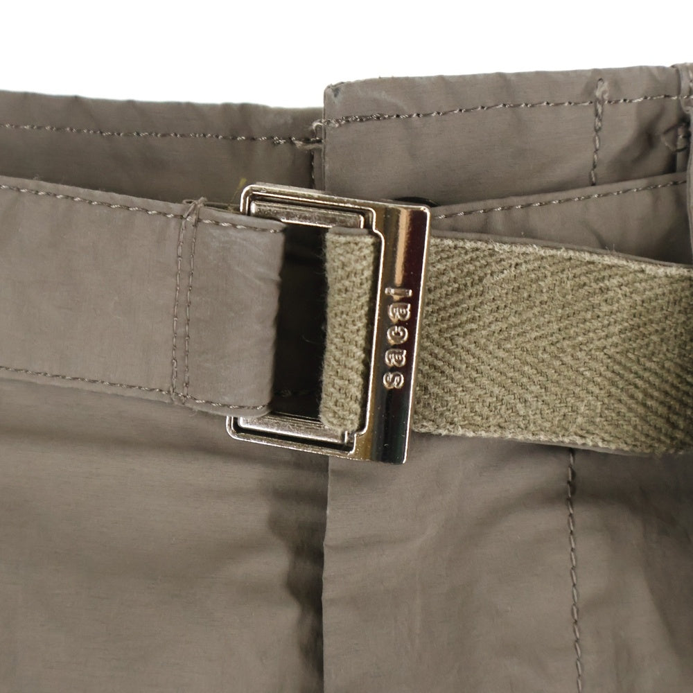 Sacai(サカイ) 23AW Matte Taffeta Pants ベルテッドサルエルパンツ ブラウン 23-03142M
