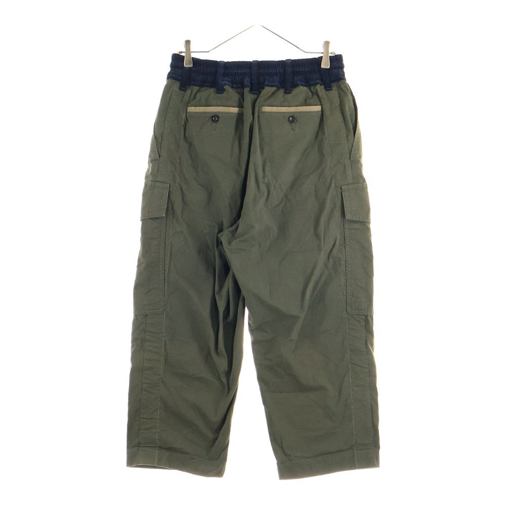 Sacai(サカイ) 21AW COTTON OXFORD PANTS ベルベット切替 ミリタリーカーゴパンツ カーキ 21-02597M