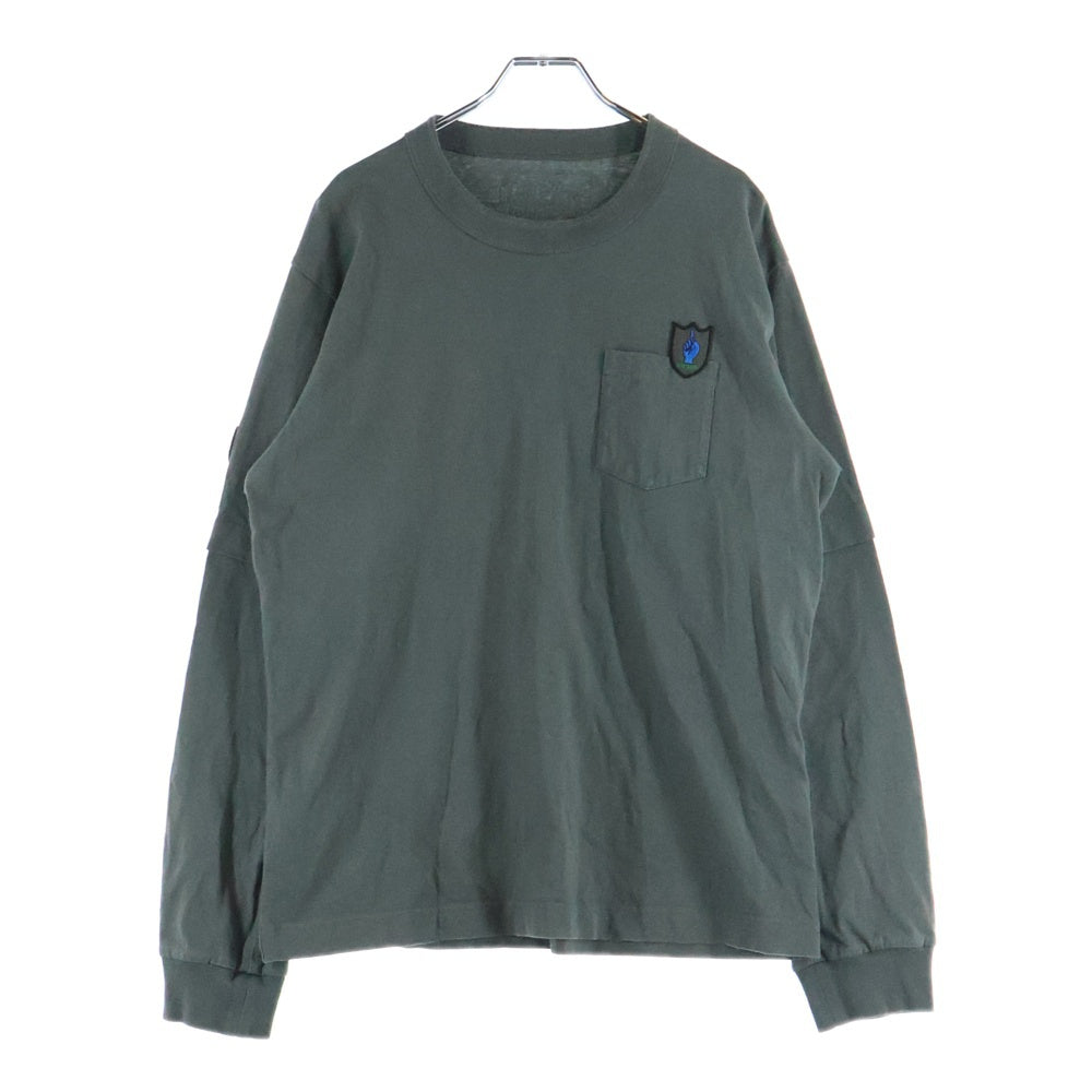 Sacai(サカイ) 24AW Gonz Patch LS T-Shirt ゴンズパッチ レイヤード長袖Tシャツ カットソー カーキ 24-0829S