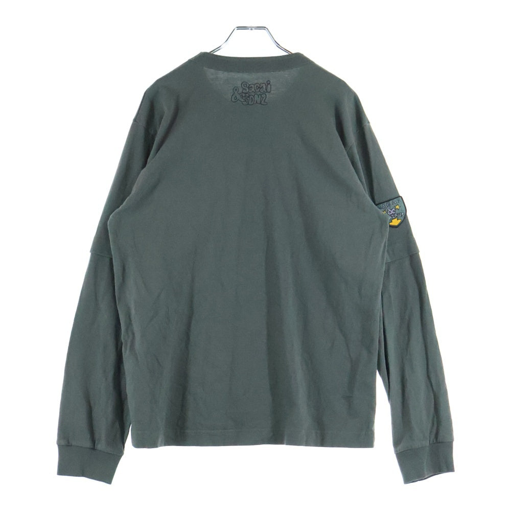 Sacai(サカイ) 24AW Gonz Patch LS T-Shirt ゴンズパッチ レイヤード長袖Tシャツ カットソー カーキ 24-0829S