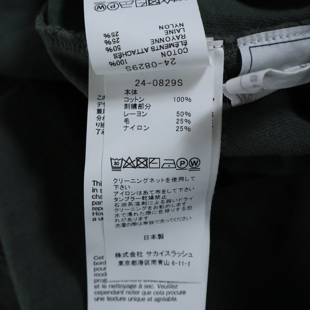 Sacai(サカイ) 24AW Gonz Patch LS T-Shirt ゴンズパッチ レイヤード長袖Tシャツ カットソー カーキ 24-0829S
