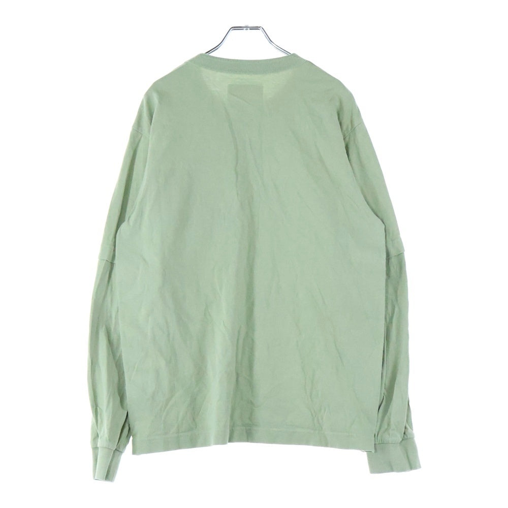 Sacai(サカイ) 24SS ×Carhartt WIP L/S T-Shirt カーハートダブリューアイピー レイヤード長袖Tシャツ カットソー ライムグリーン 24-0726S