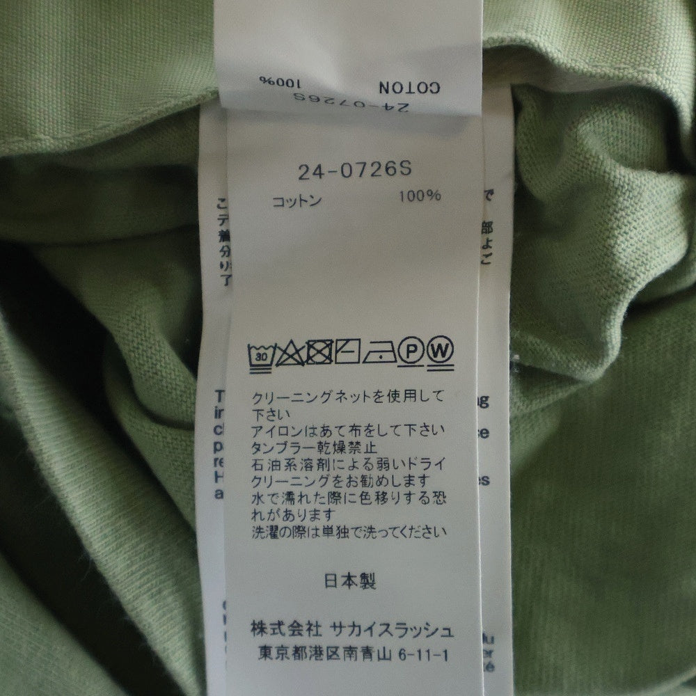 Sacai(サカイ) 24SS ×Carhartt WIP L/S T-Shirt カーハートダブリューアイピー レイヤード長袖Tシャツ カットソー ライムグリーン 24-0726S